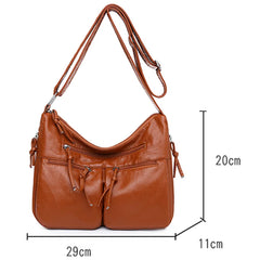 Vintage Crossbody Bag for Women Classic PU Leather Messenger Shoulder Bag