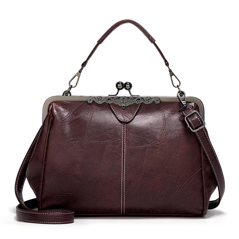Oil Wax Skin Women's Crossbody Bag Messenger Clip Bag