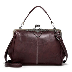 Oil Wax Skin Women's Crossbody Bag Messenger Clip Bag