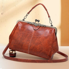 Oil Wax Skin Women's Crossbody Bag Messenger Clip Bag