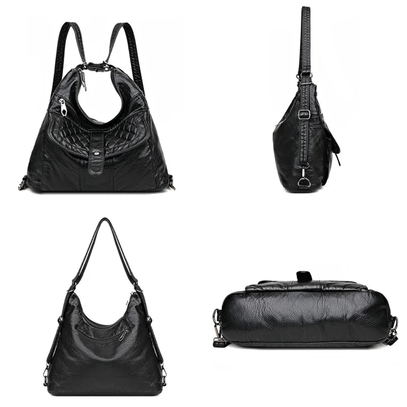 Women Leather Handbag Soft Large Capacity Crossbody Tote Bags High Multifunction