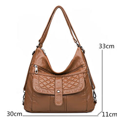 Women Leather Handbag Soft Large Capacity Crossbody Tote Bags High Multifunction
