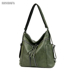 Women Leather Handbags Soft Large Capacity Tote Bags High Female Shoulder Bags