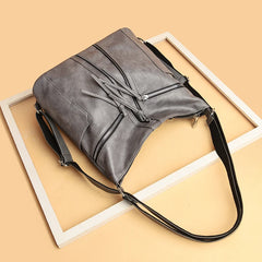Women Leather Handbags Soft Large Capacity Tote Bags High Female Shoulder Bags