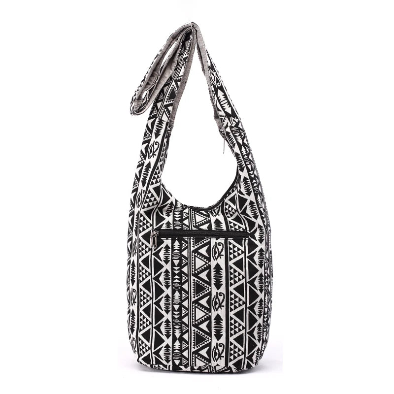 Bohemian Style Crossbody Messenger Bag Cotton Fabric Ladies Bolsa