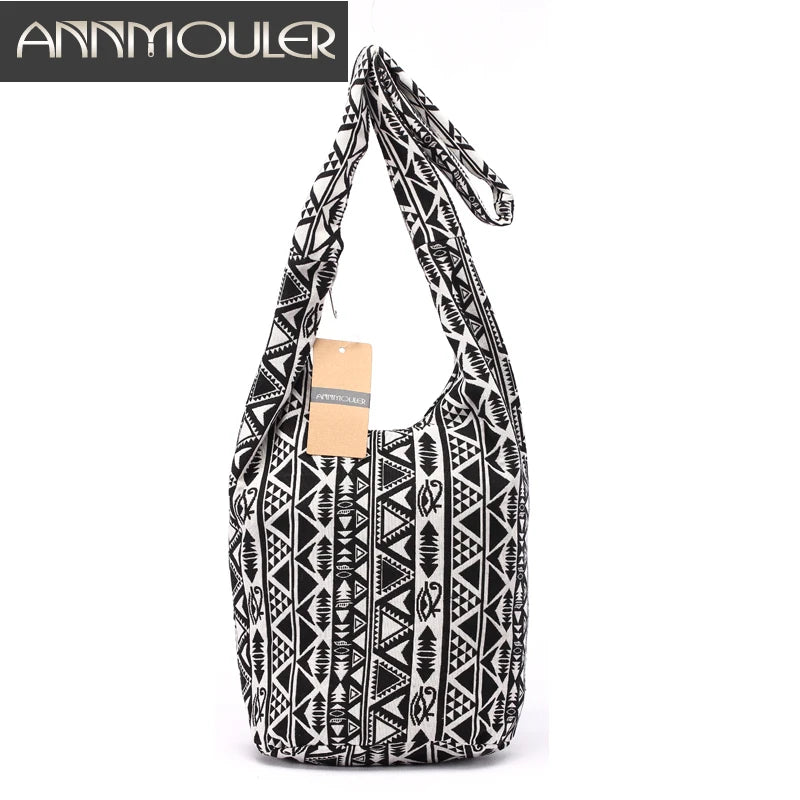Bohemian Style Crossbody Messenger Bag Cotton Fabric Ladies Bolsa