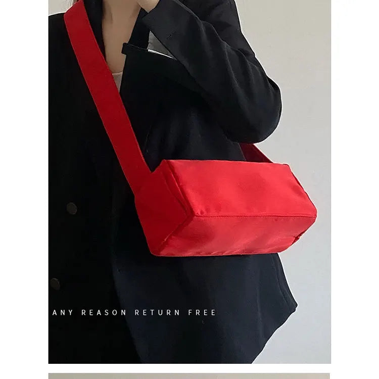Women Shoulder Bag Nylon Crossbody Messenger Handbags Set Wallet Red