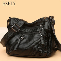 Women Soft Pu Leather Shoulder Bag Small Square Crossbody Purses Vintage