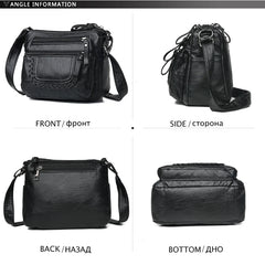 Women Soft Pu Leather Shoulder Bag Small Square Crossbody Purses Vintage