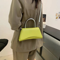 Green PU Leather Crossbody Shoulder Bag for Women