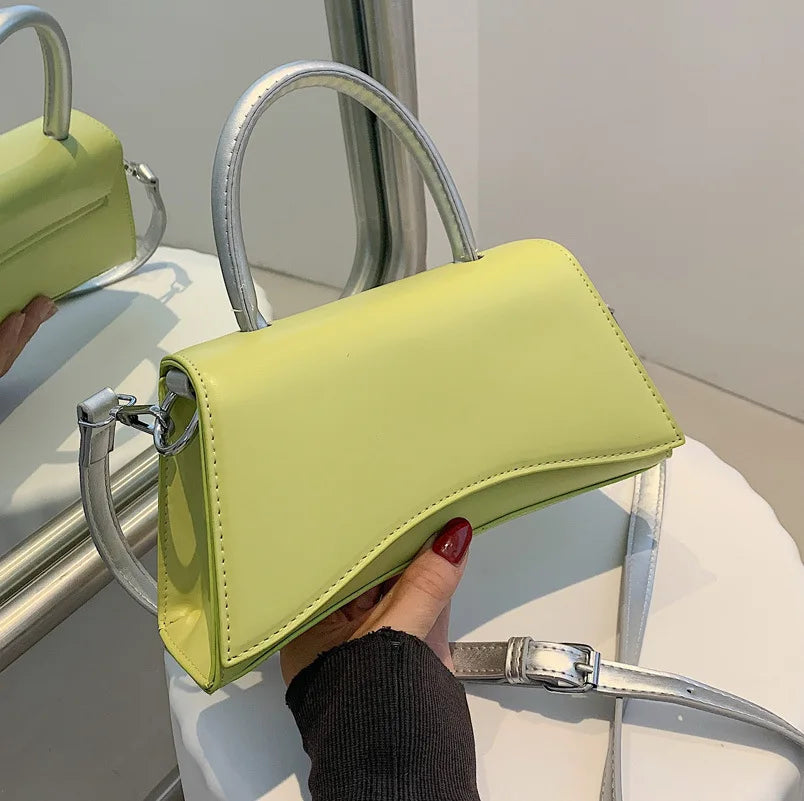Green PU Leather Crossbody Shoulder Bag for Women