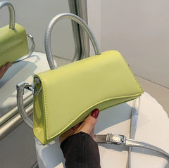 Green PU Leather Crossbody Shoulder Bag for Women