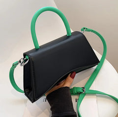 Green PU Leather Crossbody Shoulder Bag for Women