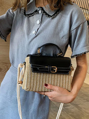 Women's Straw Shoulder Crossbody Bags for Summer Beach