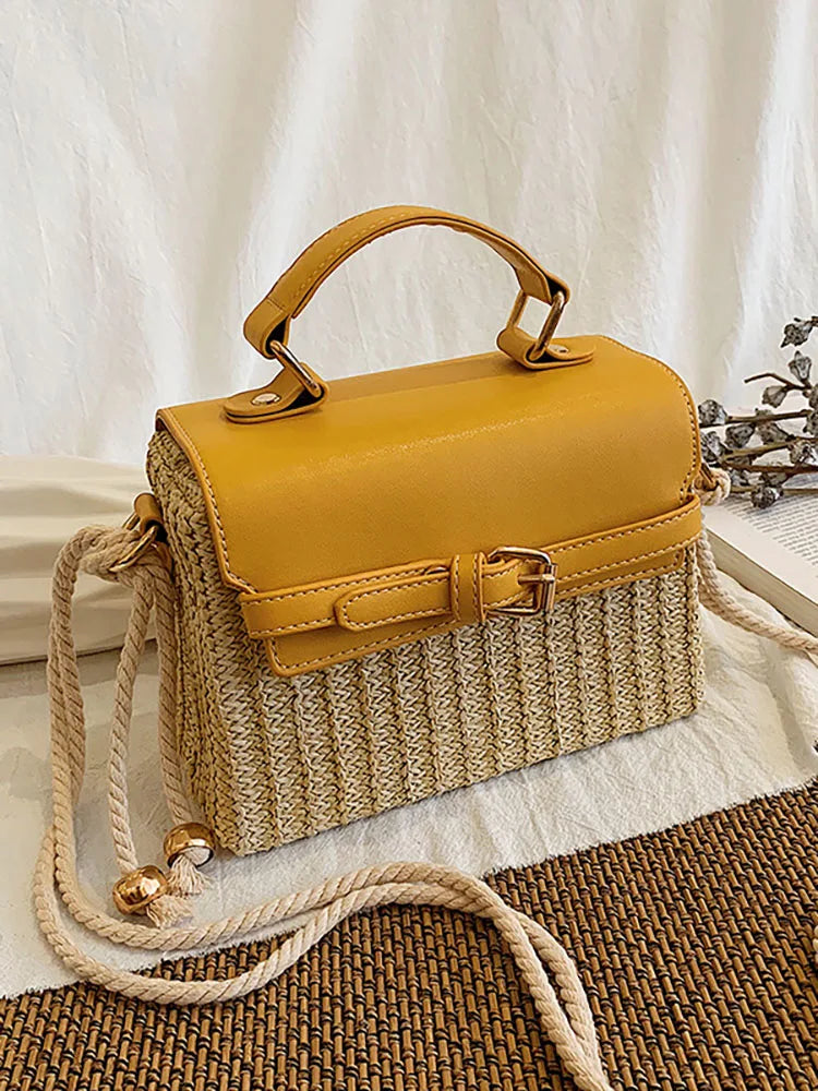 Women's Straw Shoulder Crossbody Bags for Summer Beach