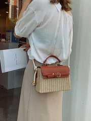 Women's Straw Shoulder Crossbody Bags for Summer Beach