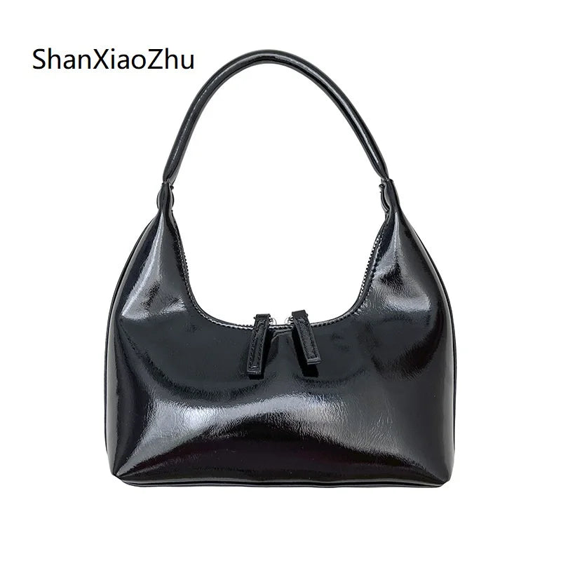 Women's Small Zipper Handbag Lady Shoulder Bag PU Leather Casual Hobos Bags