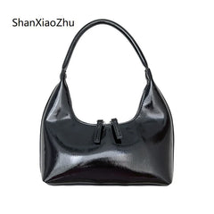 Women's Small Zipper Handbag Lady Shoulder Bag PU Leather Casual Hobos Bags