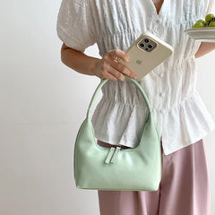 Women's Small Zipper Handbag Lady Shoulder Bag PU Leather Casual Hobos Bags