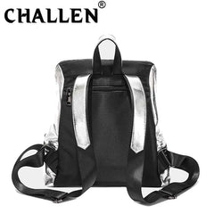 Anti-theft School Shoulder Bag Casual Women Backpack Reflective Silver