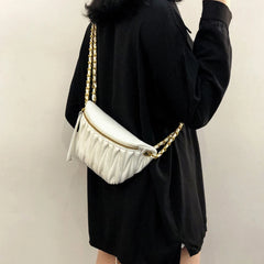 Designer Style Wrinkles Waist Bag for Women and Messenger Bag