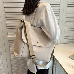 Canvas Shoulder Bag Large Capacity Casual Tote Bag Khaki