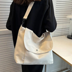 Canvas Shoulder Bag Large Capacity Casual Tote Bag Khaki