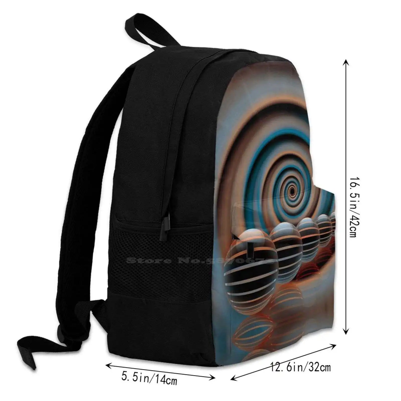 Destiny Tunnel Travel Laptop School Backpack Bag Fantasy Imagination Lines Brown