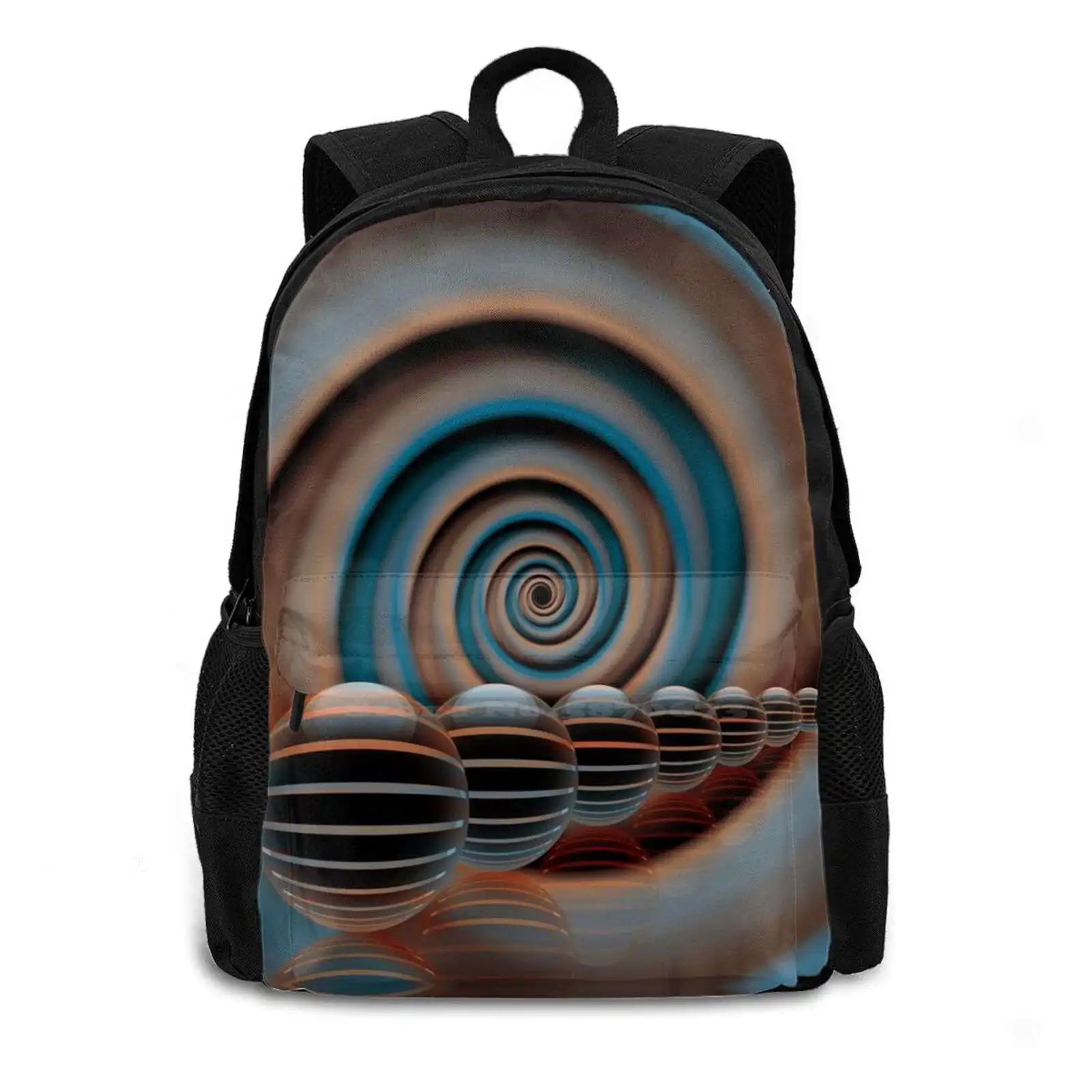 Destiny Tunnel Travel Laptop School Backpack Bag Fantasy Imagination Lines Brown