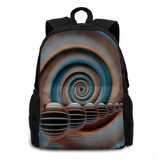 Destiny Tunnel Travel Laptop School Backpack Bag Fantasy Imagination Lines Brown