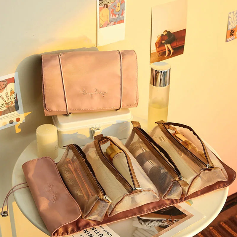 Detachable Nylon Makeup Bag Portable Large-capacity