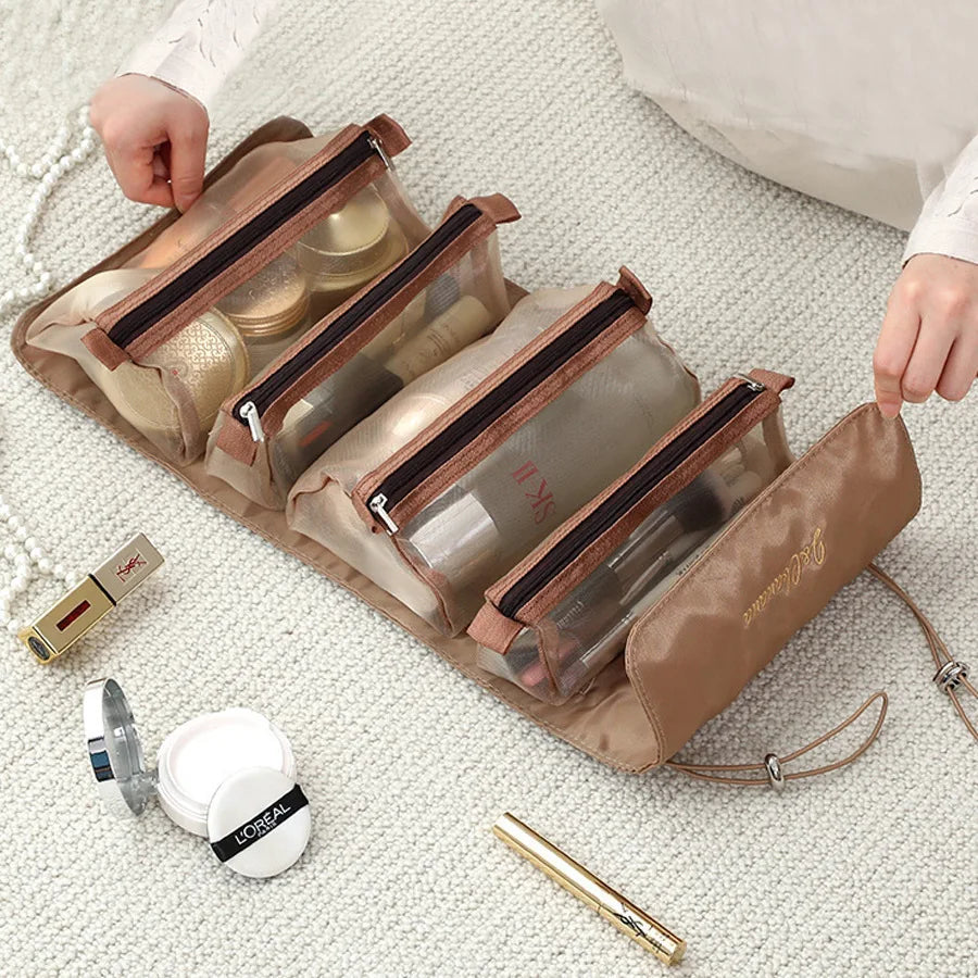 Detachable Cosmetic Bag Portable Large Capacity 4in1 Travel Toiletry Bag