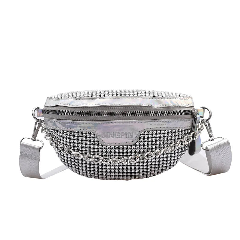 Diamond Crossbody Fanny Waist Bag Zipper Chest Phone Pack