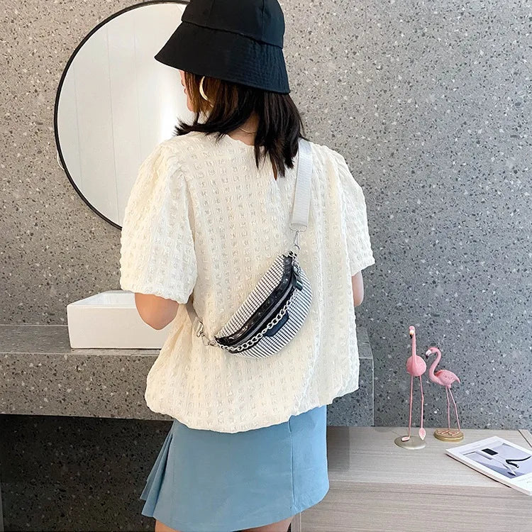 Diamond Crossbody Fanny Waist Bag Zipper Chest Phone Pack