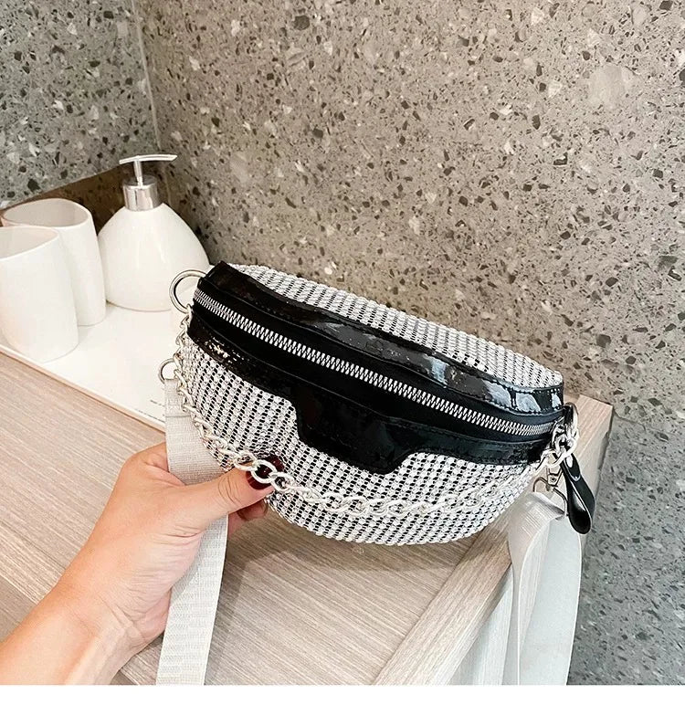 Diamond Crossbody Fanny Waist Bag Zipper Chest Phone Pack