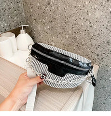 Diamond Crossbody Fanny Waist Bag Zipper Chest Phone Pack