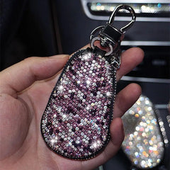Diamond Inlaid Key Bag Car Key Leather Case Key Chain