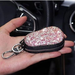 Diamond Inlaid Key Bag Car Key Leather Case Key Chain