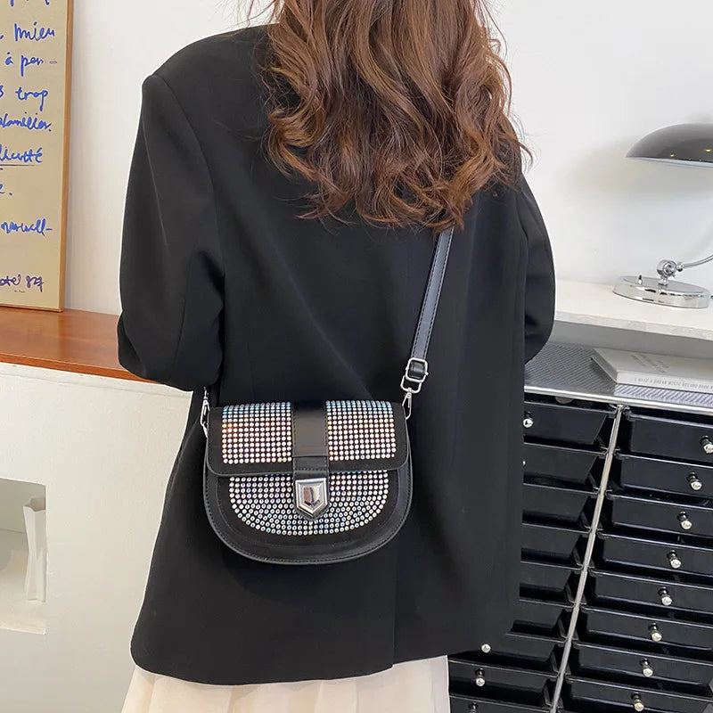 Diamond Inlay Women's Shoulder Bag Casual Lady Crossbody Bags
