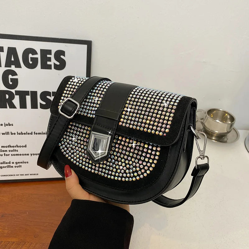 Diamond Inlay Women's Shoulder Bag Casual Lady Crossbody Bags