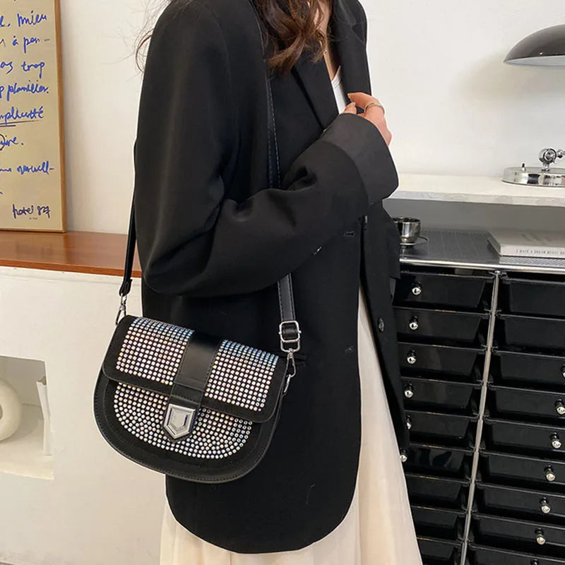 Diamond Inlay Women's Shoulder Bag Casual Lady Crossbody Bags