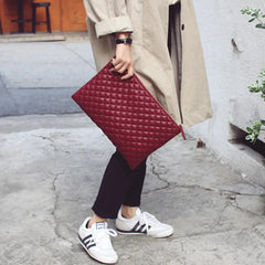 Diamond Lattice Women Clutch Bag PU Leather Envelope Bag Party Evening Bags