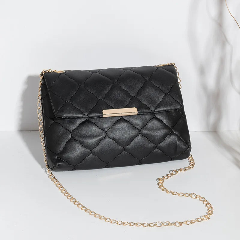 Diamond Lattice Women Shoulder Bag Embroidered Small Square Bag Crossbody Bags