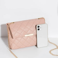 Diamond Lattice Women Shoulder Bag Embroidered Small Square Bag Crossbody Bags
