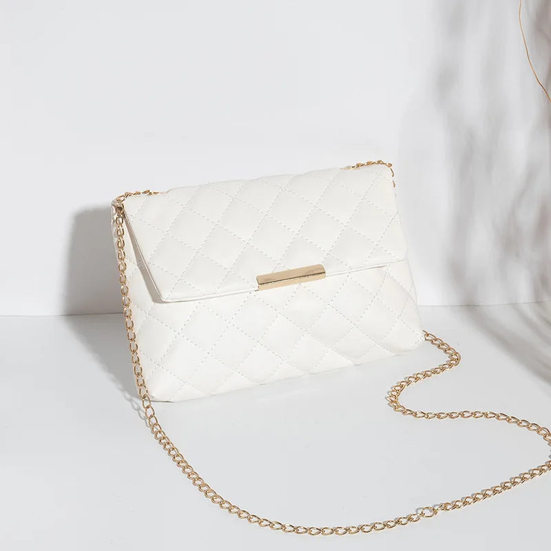 Diamond Lattice Women Shoulder Bag Embroidered Small Square Bag Crossbody Bags