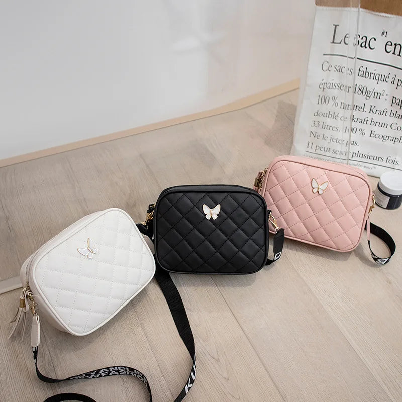 Diamond Pattern Square Shoulder Bags for Women PU Leather Crossbody Bags