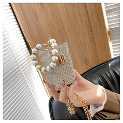 Diamond Pearls Clutch Bags Evening Box Ladies Women Mini Purses Handbags
