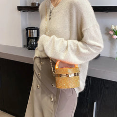 Diamond Round Acrylic Box Party Clutch Women Purses Handbags