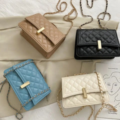Diamond Shape Lattice Shoulder Bags PU Leather Women Crossbody Bag