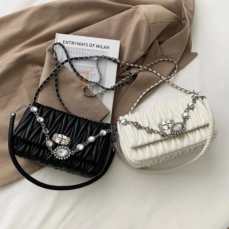 Diamond Small Crossbody Messenger Bag Chain Purses Handbags